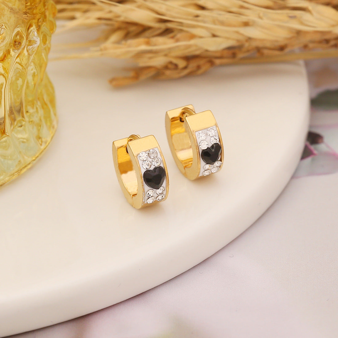 Aretes De Acero Inoxidable Corazón De Arcilla al por mayor